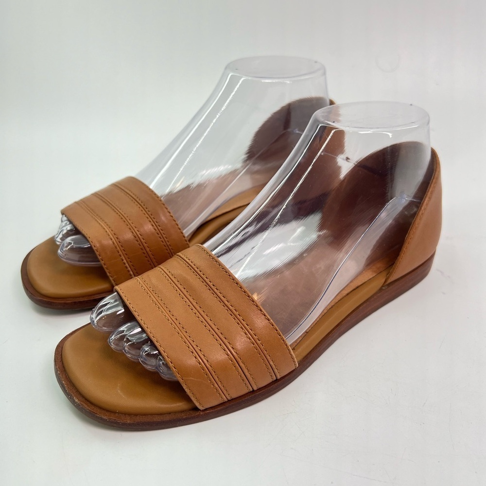 Madewell The Nelda d'Orsay Flat in desert camel tan nude leather sandal 6 six - Picture 3 of 11